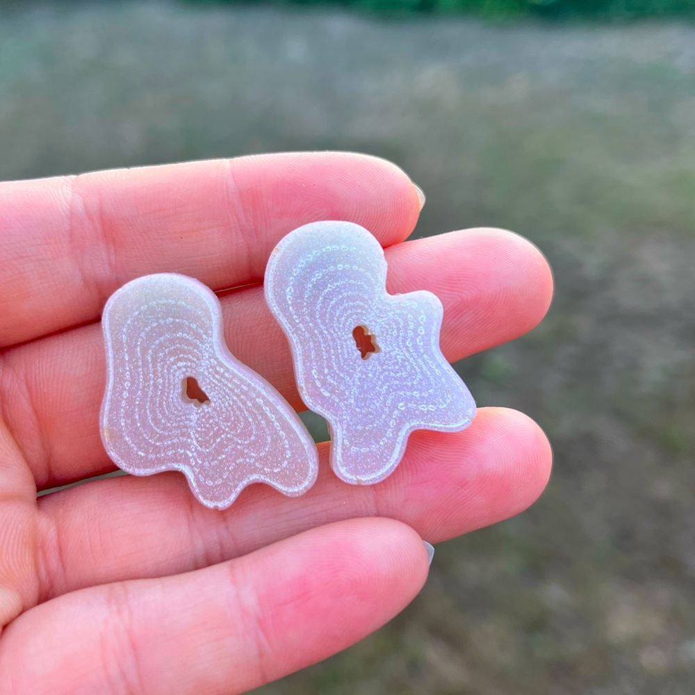 Ninkapop “Blob” collection glitter acrylic stud earrings